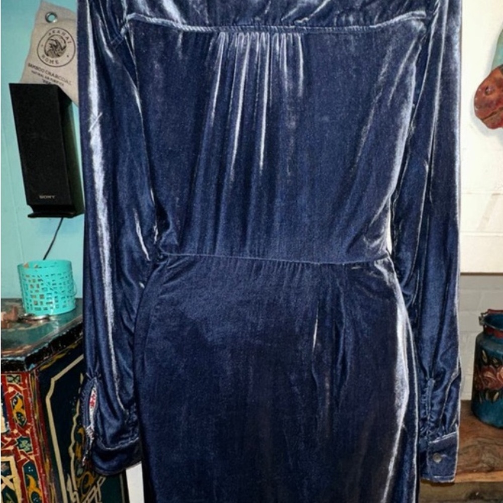 Maeve Purple/Blue Wrap Midi Dress - Picture 3 of 7